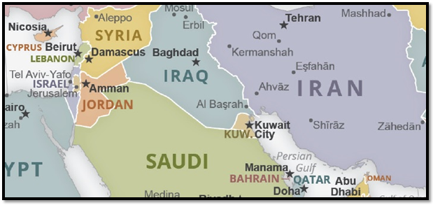 Israel Iran Map Frame 